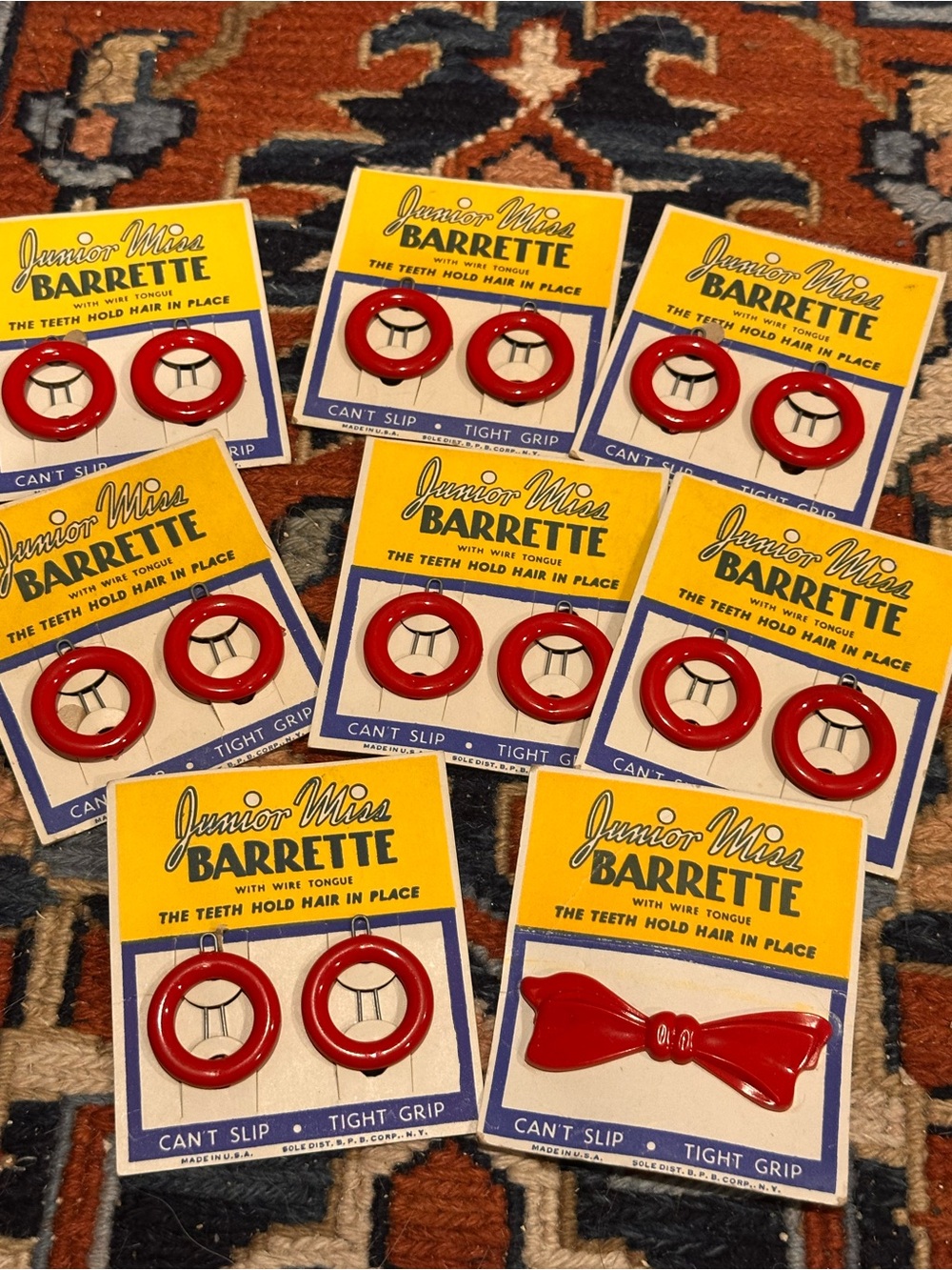 Vintage Junior Miss Barrette 1950s , 8 sets